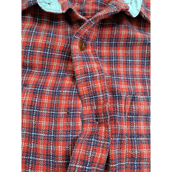 Orvis Plaid Flannel Shirt Men's XL Red Gray Lumberjack Heavyweight Check Striped - Picture 4 of 11